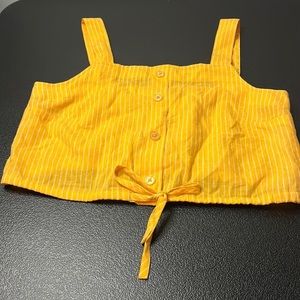 YELLOW & white stripe A New Day crop top - summer, spring, stretchy, small